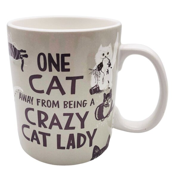 Primitives by Cathy Other - Primitives by Cathy Tea Coffee Mug One Cat Away Whimsy Cat Graphics Ceramic